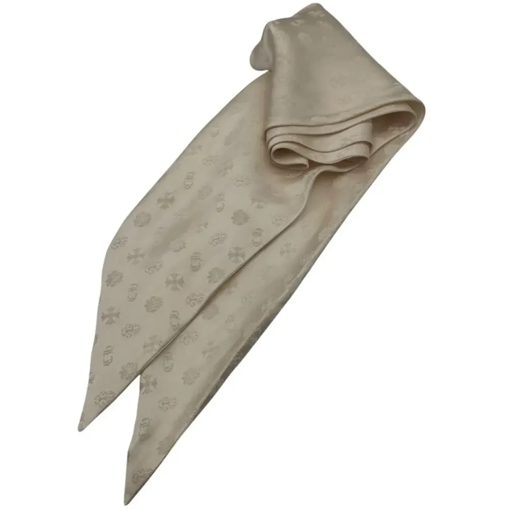 Chrome Hearts Cream Silk Monogram Scarf – 5.5
